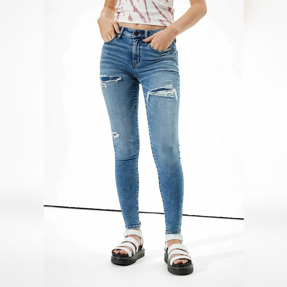 NWOT AE Cozy Ne(x)t Level Patched High-Waisted Jegging, 0/25 Long